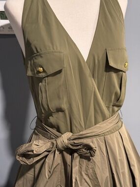 Ralph Lauren Olive Maxi Dress with Tie Waist